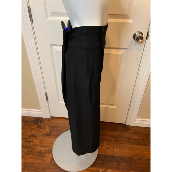 Eileen Fisher Black Crepe A-Line Wrap Skirt NWT $178, Size Small - Picture 3 of 6